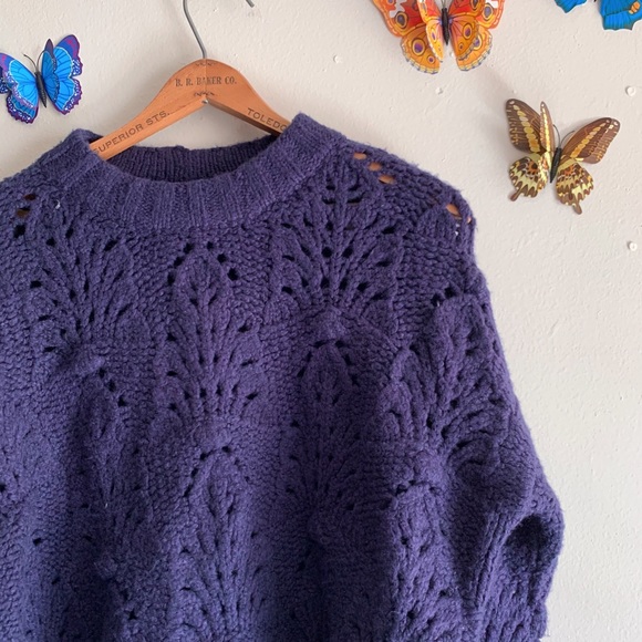 American Eagle Outfitters Sweaters - American Eagle Knit Blue Purple Oversized XXS Boyf